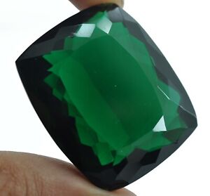AAA Certified 95 Ct Natural Brazilian Green Color Topaz Cushion Loose Gemstone