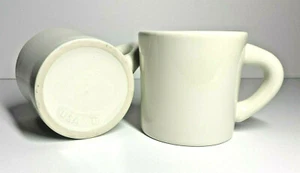 Vtg White Ivory USA DINER MUGS RESTAURANT COFFEE SHOP CUP - Lots of 2 200 ml - Picture 1 of 3