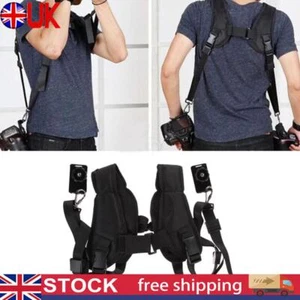 Double Shoulder Strap Sling Camera Belt Accessories for Two DSLR Digital Cameras - Picture 1 of 8