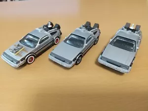 BANDAI Hot Wheels Charawheels Delorean 1 2 3 Set JAPAN Rare BACK TO THE FUTURE - Picture 1 of 12