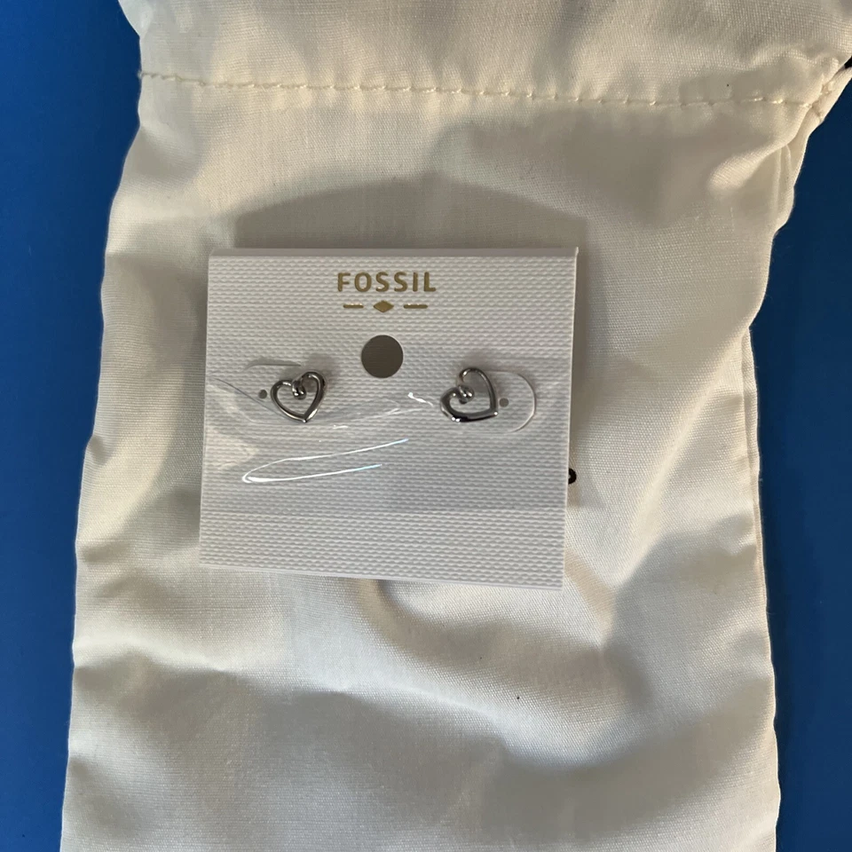 Fossil Ohrringe Damen Ohrstecker Herz Edelstahl - Bild 1 von 4