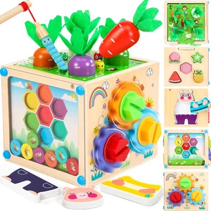 Montessori MINT pädagogisches Spielzeug Kleinkinder Aktivitätswürfel magnetisch sortieren und stapeln - Bild 1 von 7