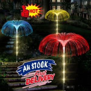 Solar Fireworks Fairy String LED Lights Jellyfish Garden Stake Outdoor Lamp GT - Picture 1 of 13