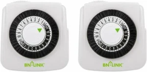 BN-LINK Enchufe Interior 24 Hora Toma de Temporizador Mecánico Uso Diario 2 Puntas Paquete de 2 - Imagen 1 de 6