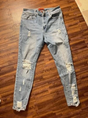 Wax Jean Women’s Distressed Jeans Light Blue Size 9/29 (Inseam: 25") - Image 1 of 4