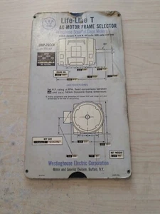 VINTAGE WESTINGHOUSE MOTOR FRAME SELECTOR SLIDE CHART - Picture 1 of 9