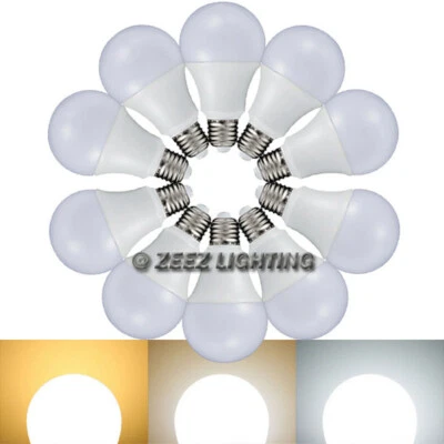 5W 7W 9W 12W LED Light Bulbs A19 E26 Soft Warm Cool Bright White Daylight Lamp - Image 1 of 4