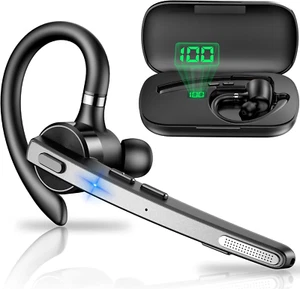 New Bee Bluetooth Headset, V5.1 Wireless Freisprech Headset Mit 72H Spielzeit Un - Bild 1 von 12