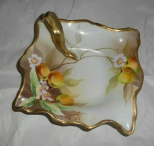  Ceramic hand painted Candy Dish, Peach Blossom gold trim, Nippon - Picture 1 of 7
