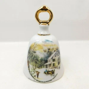De colección The American Historical Society Currier & Ives Four Seasons Bell1995 Limited - Imagen 1 de 11