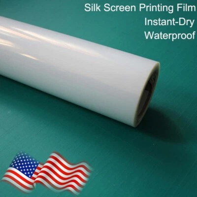 13"x100ft/roll，Waterproof Instant-Dry Inkjet Screen Printing Transparency Film - Image 1 of 4