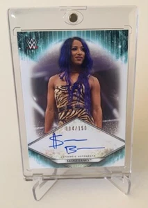 2021 WWE Topps - SASHA BANKS Authentic Autograph Wrestling Card #A-SB #004/150 - Picture 1 of 2