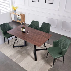 New Solid Wood Dining Table Country Industrial Style Black Metal Furniture UK - Picture 1 of 6