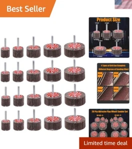 Precision 20 Pcs Flap Wheel Sander Set - 5 Sizes, 60-240 Grits for All Projects - Picture 1 of 10