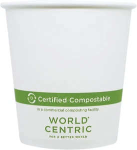 100% Biodegradable, 100% Compostable Paper Pla-Lined 10 Ounce White Coffee Hot C - Picture 1 of 1