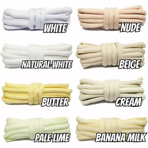 Vintage Tone SB Dunk Thick Fat Oval Shoe Laces Butter Cream Pale Lime Beige Nude - Bild 1 von 9
