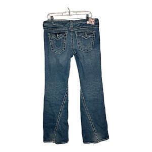 True Religion Disco Joey Big T Jeans Flare Leg Womens Size 32 USA Y2K Passport
