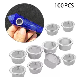 50/100Pcs Tobacco Smoking Pipe Steel Filter Screen Metal Mesh Concave Bowl Style - Picture 1 of 16