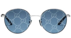 Gafas de sol Gucci Unisex GG0944SA con marco plateado/logotipo plateado azul - Imagen 1 de 3