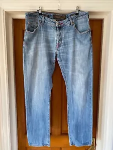 Jeans comodi Jacob Cohen J620 taglia 40 W40 L31 blu chiaro lusso fatti a mano Italia - Foto 1 di 23