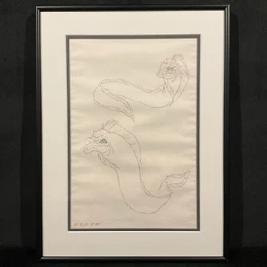 Vintage Disney Original Production Anime Drawing From "The Little Mermaid" - Picture 1 of 10