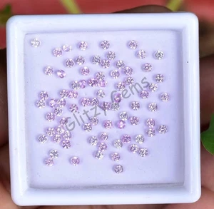 Natural Royal Pink Sapphire 78 Pcs Round Certified 1.80 mm Loose Gemstone - Picture 1 of 5