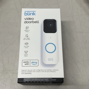 Blink Video Doorbell Camera Wired /Wireless Two Way Audio HD Video - White - New - Picture 1 of 2