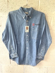 Vintage Nebraska Cornhuskers Shirt Men size Large Denim Button Up - NWT - Picture 1 of 4