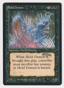 Signed Mold Demon Proof LP Legends Artist Jesper Myrfors 1994 MTG Magic AP Rare! - Picture 1 of 2