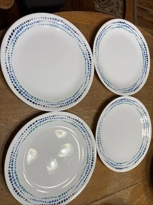 Corelle Livingware Ocean Blues Set of 4 Dinner Plates 10¼" Excellent USA - Изображение 1 из 4