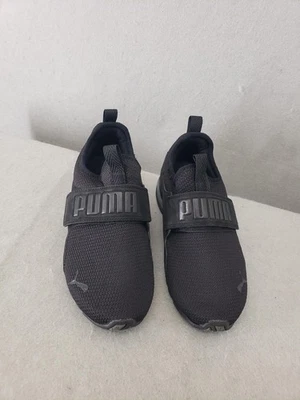 Tênis Puma menino 4 preto espuma macia + alça parte superior baixa conforto tênis esportivo - Imagem 1 de 4