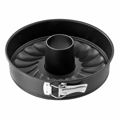 Zenker Black Metallic Springform m. Flach- und Rohrboden Backform Schwarz Ø28cm - Bild 1 von 3