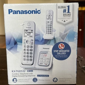 Panasonic KX-TGD532W 2-Handset Cordless Phone Not Tested - Picture 1 of 12