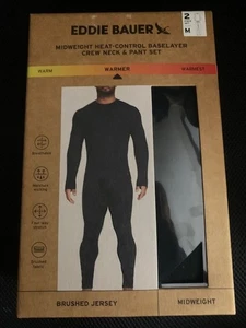 2-Piece Set Eddie Bauer Heavyweight Base Layer Crew Pant  Men - Picture 1 of 2