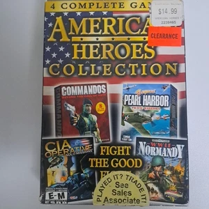American Heroes 4 Games Collection Commandos/Pearl Harbor/CIA/WWII Normandy cib - Imagen 1 de 3