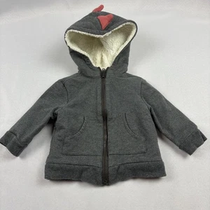 Tommy Bahama bambino bambino 12M grigio dinosauro dinosauro felpa giacca pile giurassico - Foto 1 di 5