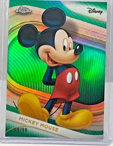 2025 TOPPS DISNEY CHROME #1 MICKEY MOUSE #/99 GREEN REFRACTOR #69/99 - Picture 1 of 2