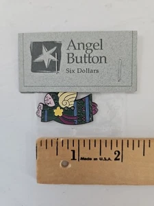 Shepherd's Bush Metal Enameled ANGEL BUTTON for Counted Cross Stitch - Picture 1 of 2