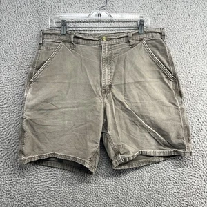 Vintage Carhartt Shorts Mens 34 Fit 35 Beige Carpenter Duck Canvas Relaxed USA - Picture 1 of 11