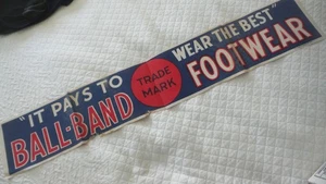 Antique Canvas Banner Advertising SIGN, BALL BAND FOOTWEAR - Picture 1 of 6