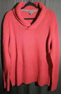 Banana Republic Womens Size L Pullover Sweater Wool Blend Knit Cowl Neck Red - Picture 1 of 3