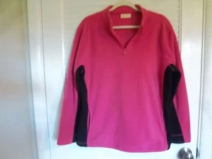 1/4 Zip Fleecepullover - Damen rosa/schwarze Akzente, Bobbie Brooks 1X /16-18 - Bild 1 von 7
