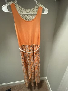 Mudd Size 16 Girls Orange Design Maxi Dress - Picture 1 of 5