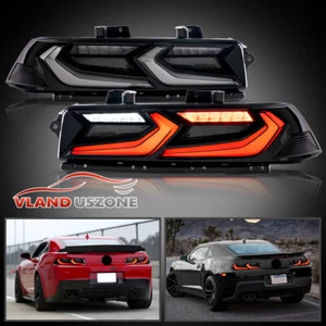 SMOKED LED Tail Lights For Chevy Camaro Coupe/Convertible LT LS SS ZL1 2014 2015 - Picture 1 of 13