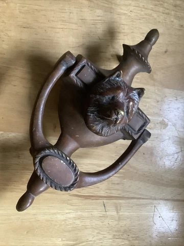 Vintage Copper/Brass Fox Door Knocker Antique - Nice Patina Hardware Cover
