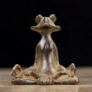 Scultura statua arte animale rana strana feng shui bronzo cinese 2'' - Foto 1 di 9