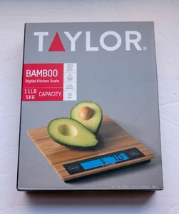 Escala digital de alimentos con plataforma de bambú ecológico Taylor de 11 libras (3828-21) - Imagen 1 de 3