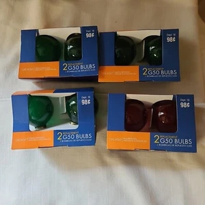 G50 - 127 Replacement Bulbs 2 RED 6 GREEN 7 Watts Edison E17 Base (NEW) 8 - Picture 1 of 4