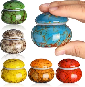 6 Pieces Small Urn for Human Ashes Memorial Mini Keepsake Urns 1.6 X 2 Cubic Inc - Picture 1 of 12