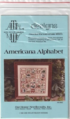 Americana Alphabet, Counted Cross Stitch Pattern, Anne Taylor Nelson Designs - Image 1 of 2